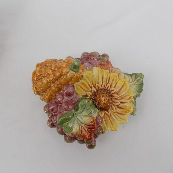 Fitz & Floyd Bountiful Harvest Cornucopia Cookie Jar Fall Decor Original Box - Picture 6 of 11